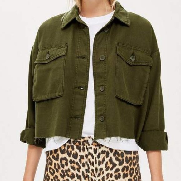 Topshop Jackets & Blazers - ✨Raw Hem Cropped Shacket